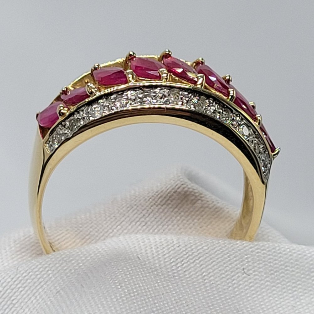 Gold Ruby Ring With Diamonds - image 7
